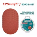 Total TAC7312511 125mm 50-Piece Sanding Sheets – Premium Abrasive Discs for Random Orbital Sander