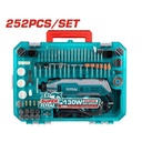 Total TG5133261 252-Piece 130W Mini Grinder – Heavy Duty Electric Grinding Tool Kit for Metal, Wood & DIY Projects