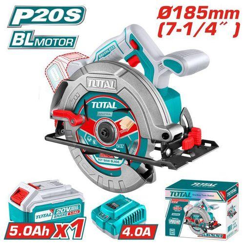 Total TSLI18513 20v 185mm Cordless Circular Saw – Heavy Duty Battery-Powered Wood Cutting Tool for DIY & Professional Use