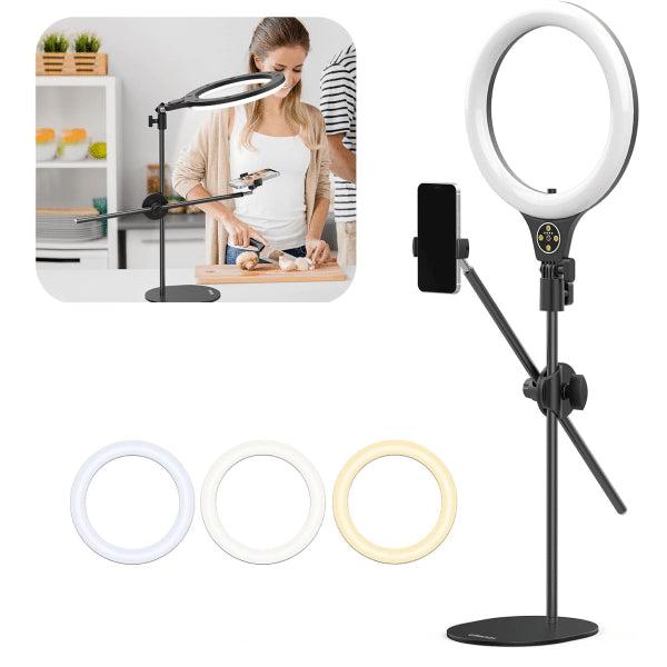 [T1-ES-CA] Ulanzi T1 Desktop Overhead Shooting Bracket Ring Light Set – Stable overhead shooting setup designed to improve lighting and support clear, professional content creation
