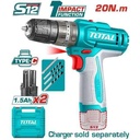 Total TIDLI12206 12V Cordless Impact Drill Driver – Lithium-Ion Battery, Variable Speed, Heavy Duty Power Tool