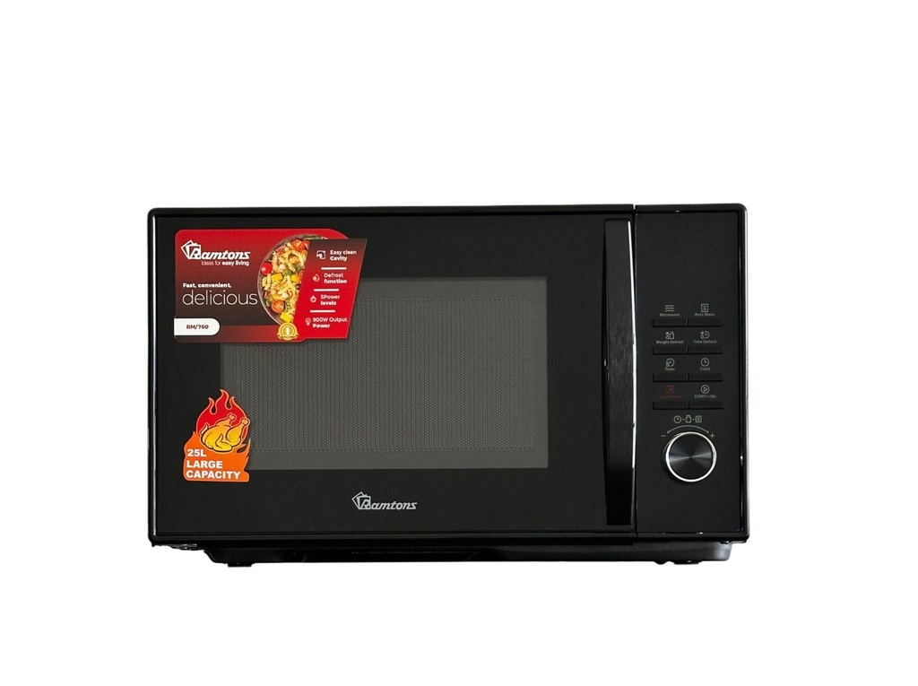 Ramtons RM/760 25L Digital Microwave Oven – Smart Digital Controls, Multi-Function Cooking, Fast & Even Heating, Ideal for Home, Office & Commercial Use
