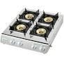 Ramtons RG/546 4 Gas Burner with Stand – Stainless Steel, Durable, High Heat Output, Easy to Clean, Home & Kitchen Use