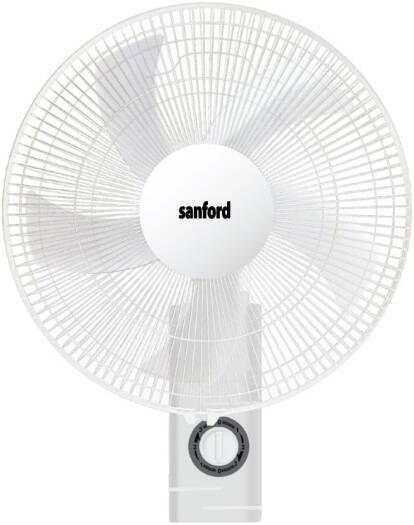 Sanford SF932WFN 16-Inch Wall Fan 60W – High-Velocity 5-Blades 3-speed pull cord, oscillation and tilt function, and durable ABS body perfect for home or office cooling.