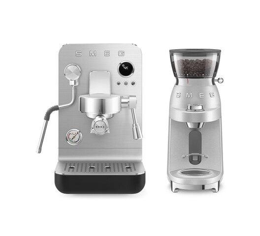 SMEG EMC02BLMUK Espresso Machine 15-Bar – Stylish Home Espresso Maker with Milk Frother