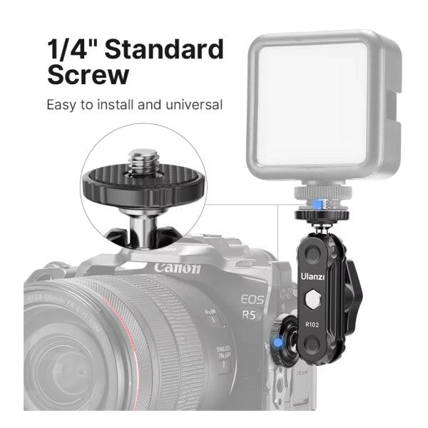 Ulanzi R102 Double Ball Head & 1/4'' Screw – Compact mounting accessory for flexible camera and device positioning