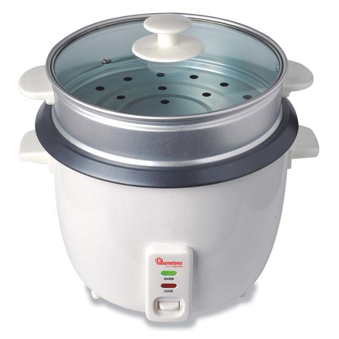 Ramtons RM/290 Rice Cooker & Steamer 2.8 Liters – Electric, Large Capacity, Automatic Cooking, Keep Warm Function, White, Home & Kitchen Use