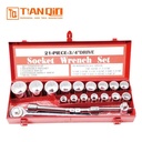 Tianqin TQ73096 3/4" Heavy Duty 21-Piece Socket Wrench Set – Professional Mechanics Tool Kit for Automotive & Industrial Use