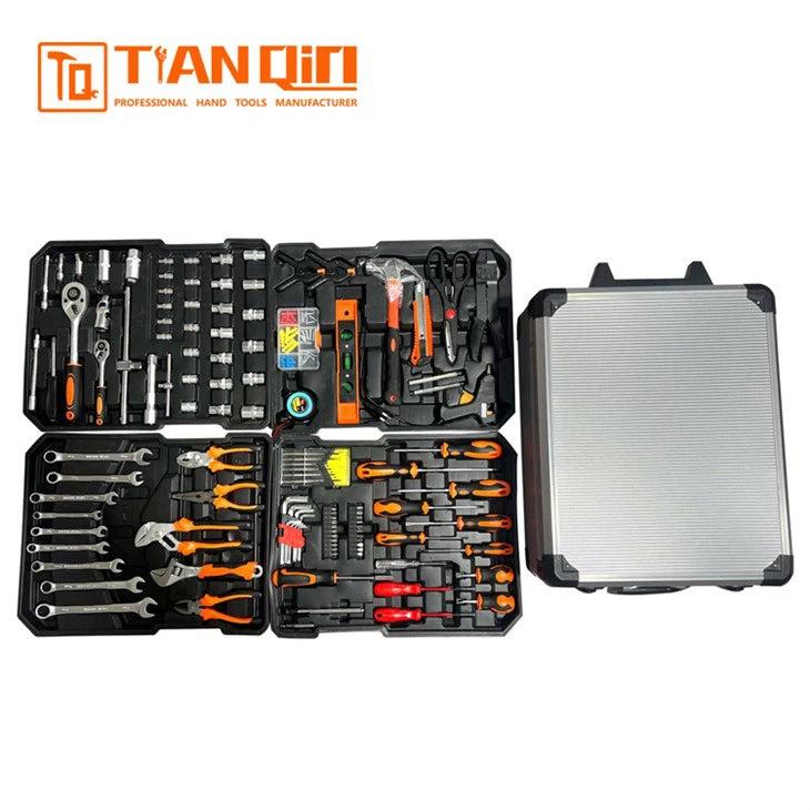 Tianqin TQ73089 187-Piece Professional Socket Set – Heavy Duty Tool Kit with Wheeled Luggage Case & Telescopic Handle