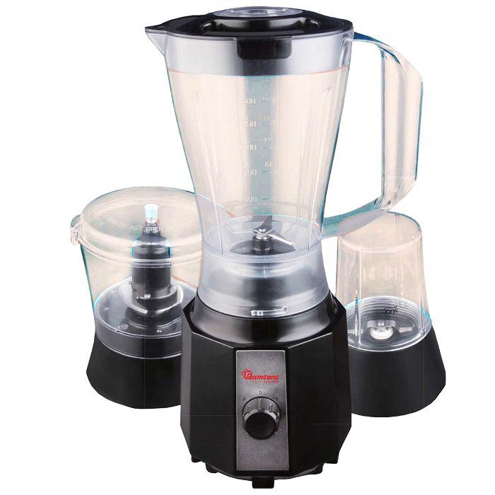 Ramtons RM/519 Blender + Mill + Chopper 2-Speed, 1.5L Capacity, 400W - Motor, Stainless Steel Blades, Home & Kitchen Use