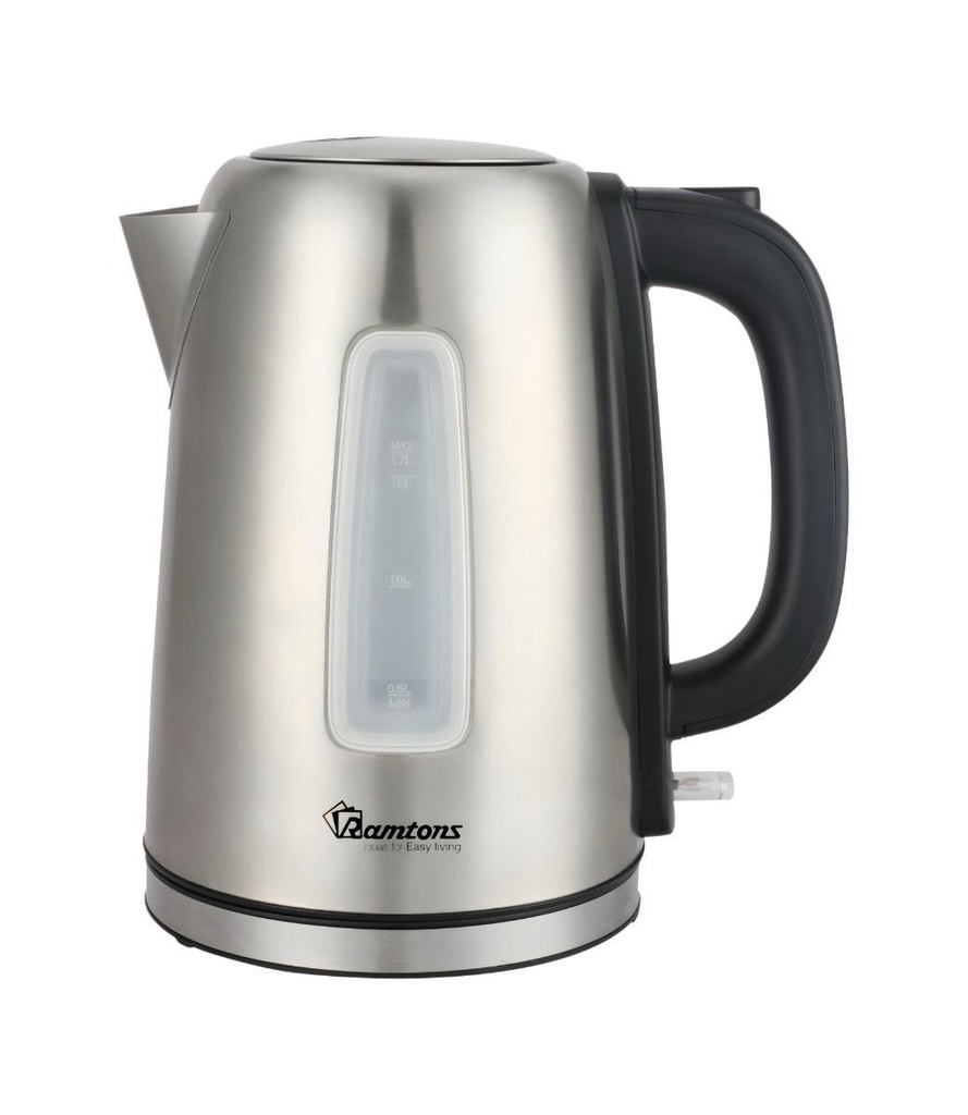 RAMTONS RM/767 1.7 Liters Cordless Electric Kettle – Stainless Steel, Fast Boil, Auto Shut-Off, 360° Swivel Base, Energy Efficient, Home & Office Use
