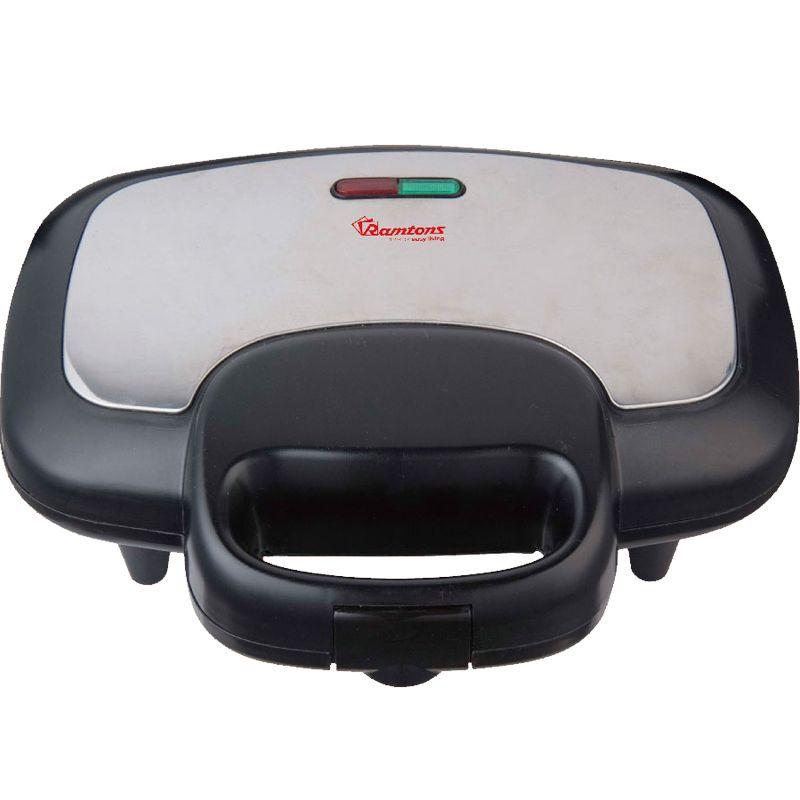 Ramtons RM/478 2-Slice Metal Top Sandwich Toaster – Stainless Steel, Fast Heating, Non-Stick Plates, Adjustable Browning, Home & Kitchen Use