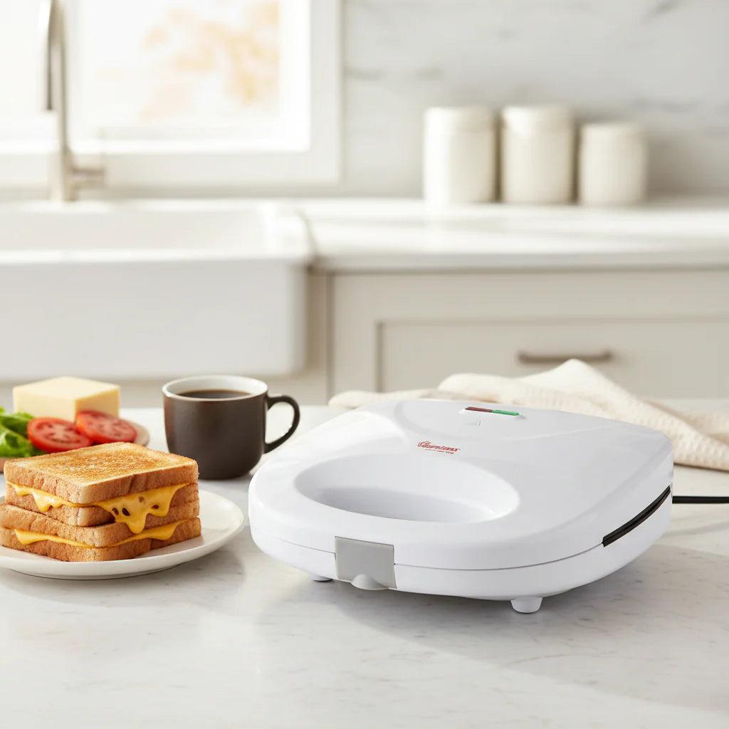 Ramtons RM/479 2-Slice Sandwich Toaster – Non-Stick Plates, Fast Heating, Compact & Lightweight, Home & Office Use
