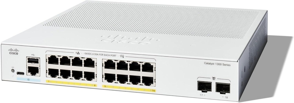 Cisco C1300-16P-2G Catalyst 1300 16-Port GE PoE Managed Switch – High Performance Networking