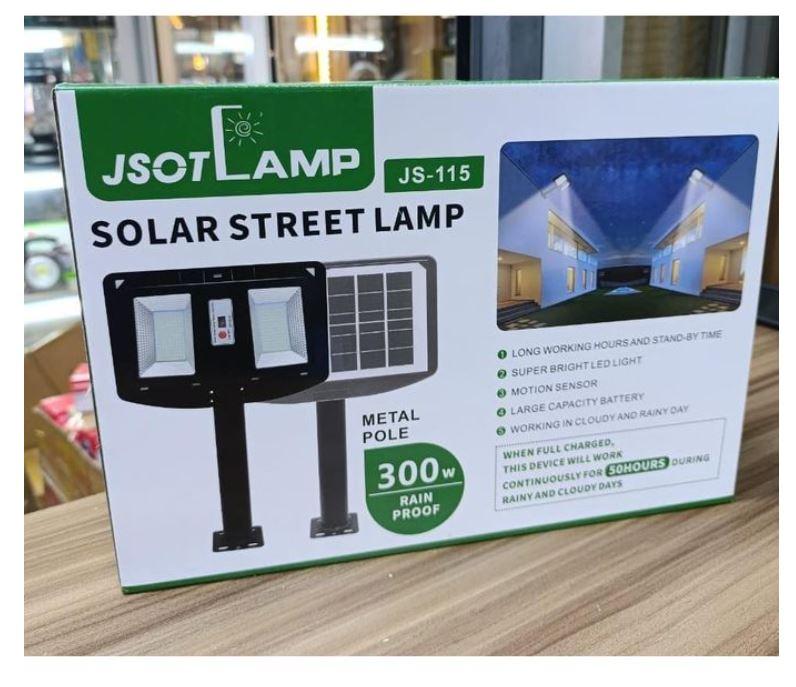 JSOT CL115 300W Solar Street Light – Outdoor LED Security Lamp with Motion Sensor for Roads & Parking Areas