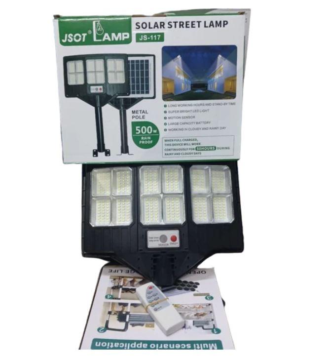 JSOT JS-117 500W Solar Street Lamp – Outdoor LED Solar Street Light with Motion Sensor & Remote