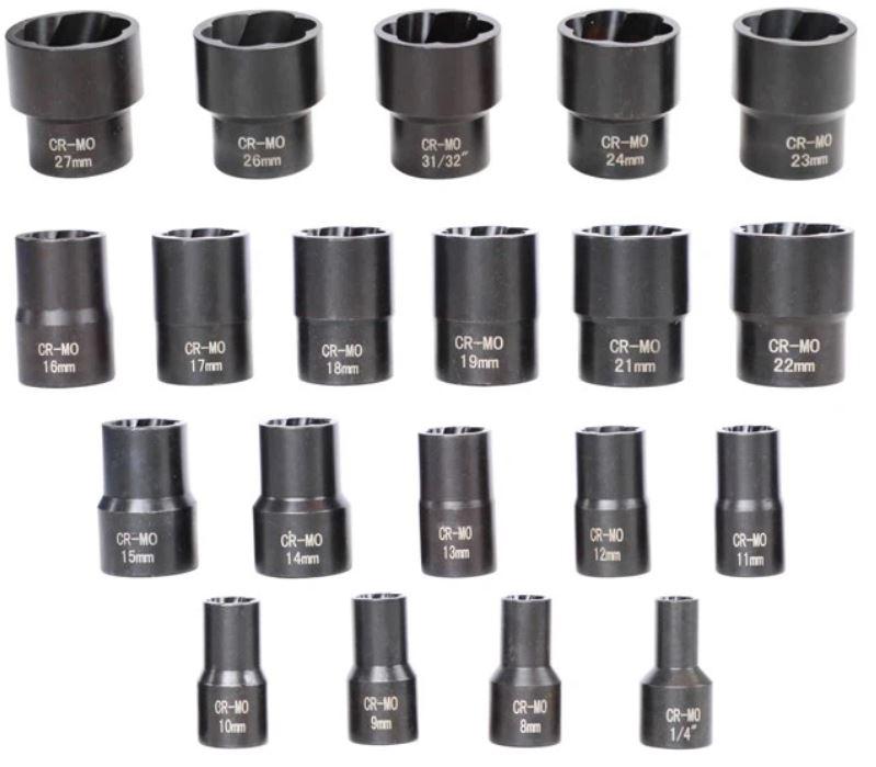 Tianqin TQ82077 22-Piece Damaged Screw Removal Tool Set – Heavy Duty Bolt & Screw Extractor Kit