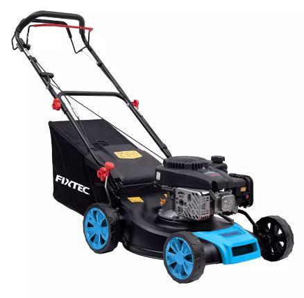 Fixtec FGLM13918 18-inch Self-Propelled Gasoline Lawn Mower – 139cc Engine, Powerful Garden Grass Cutter