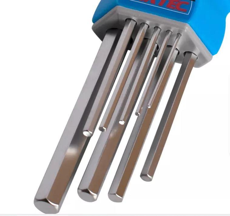 Fixtec FHHK1019 9-Pcs Hex Key Allen Wrench Set – Mid-Length Arms for Precision Fastening