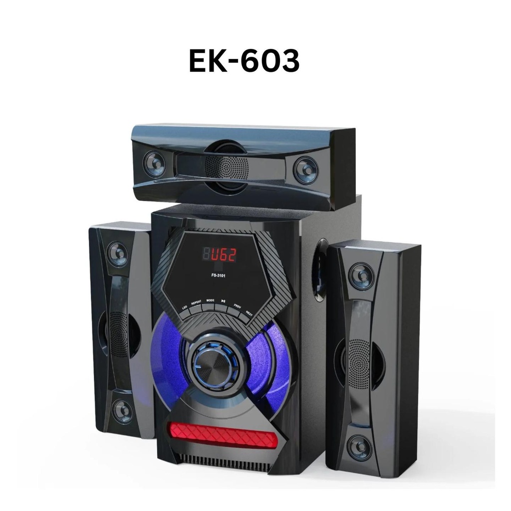 Euroken EK-605 3.1ch Multimedia Subwoofer System – Delivers immersive sound for music, movies, and entertainment