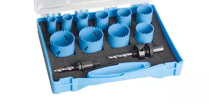 Fixtec FAHS-14 Bi-Metal Hole Saw Set – Heavy-Duty Cutting Kit for Wood, Metal & Plastic