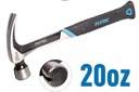 Fixtec FHCH20020 Claw Hammer – Fiberglass Handle, 20oz Heavy-Duty Construction Tool