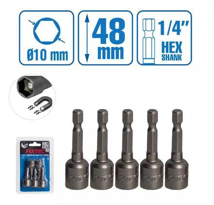 Fixtec FHID10 5PCS Magnetic Nut Socket Set – Heavy-Duty Ratchet Wrench Tool Kit for Car & DIY