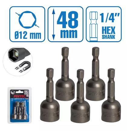 Fixtec FHID12 5PCS Magnetic Nut Socket Set – Heavy-Duty Ratchet Wrench Tool Kit for Car & DIY