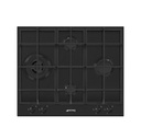 SMEG PX364LMB 4G BI HOB Black Glass – 4-Burner Built-In Gas Hob with WOK & Cast Iron Supports for Modern Kitchens