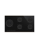 SMEG PV695LCNR 90CM 5-Burner Gas Built-In Hob – Black Glass Surface with Wok Burner and Cast Iron Pan Supports, Durable and Stylish Built-In Gas Hob for Modern Kitchens