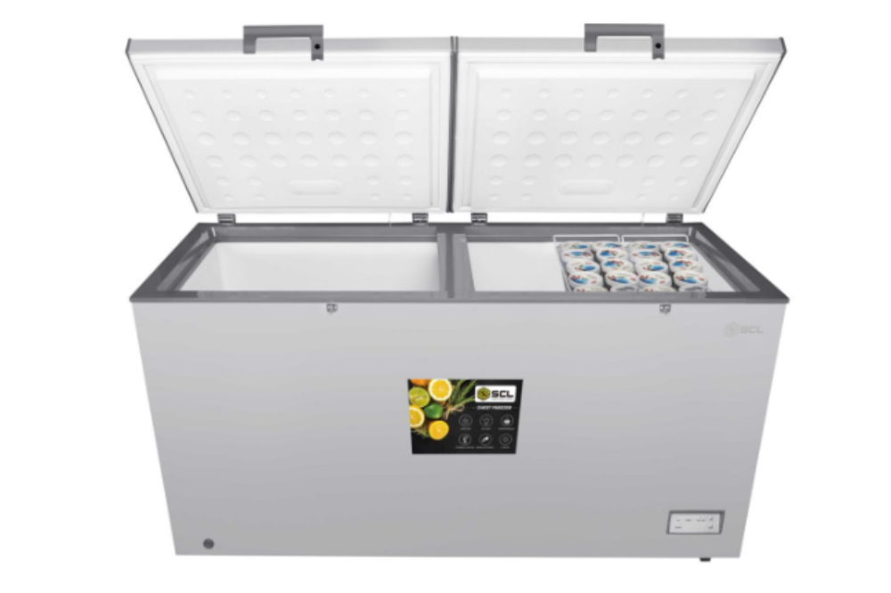 SCL 508L Chest Freezer SCL-CFD510G – Large-capacity chest freezer with powerful cooling, low-noise performance, and spacious storage for home or commercial use.