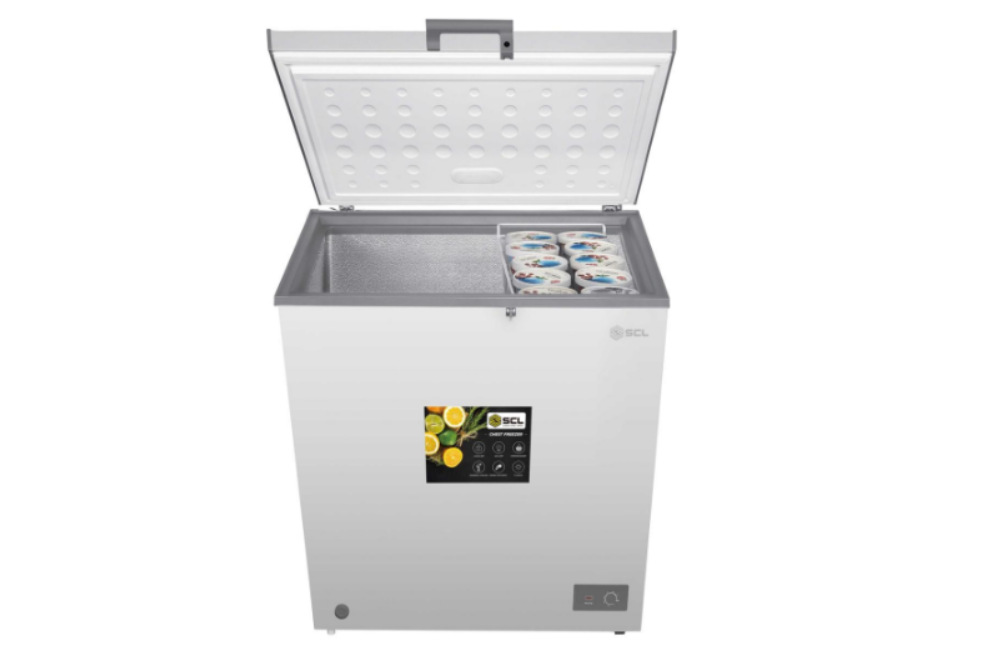 SCL 246L Chest Freezer SCL-CFD250G – Energy-Efficient cooling, low-noise operation, and organized storage for frozen foods.