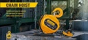 Uyustools TEC201 Chain Hoist - 1 Ton Capacity - Manual Lifting Gear - Heavy Duty Industrial Hoist - Durable Steel Construction - Easy Operation
