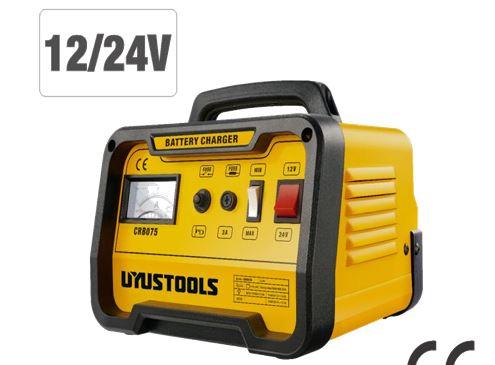 Uyustools CRB075 12V & 24V Smart Vehicle Battery Charger – Fast Charging, Automatic Maintenance for Car, Motorcycle, Truck, and Marine Batteries