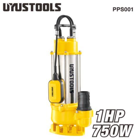 Uyustools PPS001 Submersible Sewage Water Pump  750W 1HP – 11M Max Head, 310L/Min Flow – Dirty Water & Waste Water Pump