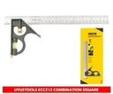 Uyustools ECC212 12" Combination Square – Adjustable Precision Tool for Measuring, Marking, Woodworking & Metalworking