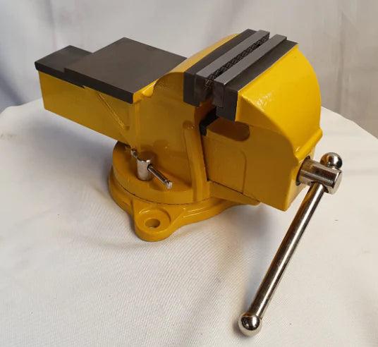 Uyustools TOB204 4'' Bench Vise – Heavy Duty Jaw, Swivel Base, Industrial Metalwork Clamp for Woodworking & DIY