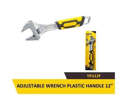 Uyustools YFU12F 12" Adjustable Wrench – Precision Adjustment, Strong Jaw, Plastic Comfort Handle