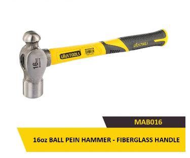 Uyustools MAB016 16 OZ Ball Pein Hammer – Durable Fiberglass Handle, Heavy-Duty Metalworking & DIY Tool