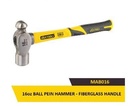 Uyustools MAB016 16 OZ Ball Pein Hammer – Durable Fiberglass Handle, Heavy-Duty Metalworking & DIY Tool