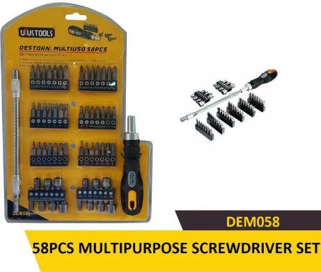 Uyustools DEM058 58 Pcs Multipurpose Screwdriver Set – Precision Tools for Electronics, Home, and DIY Repairs with Durable Handles and Magnetic Tips