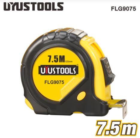 Uyustools FLG9075 7.5M Steel Measuring Tape – Durable Rubber Coated, Precision Markings, Heavy-Duty Construction
