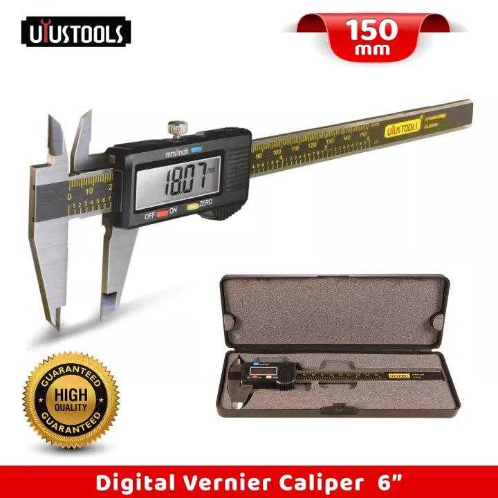 Uyustools CLD006 6" Electronic Digital Caliper – High-Precision Stainless Steel Vernier Gauge with LCD Display