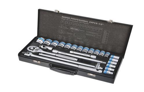 Uyustools DAD24U 1/2" Drive 24-Piece Socket Set – Heavy-Duty Chrome Vanadium Steel Sockets for Mechanics & DIY