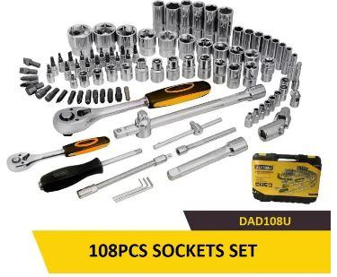 Uyustools DAD108U 108-Piece Socket & Screwdriver Bit Set, Durable Chrome Vanadium, Universal Home & Auto Repair Kit