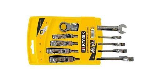 Uyustools YOR5SF 5-Piece Ratchet Ring Spanner Set – Flex-Head, Metric, Heavy-Duty Chrome Vanadium Wrenches
