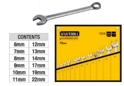 Uyustools YOZ012 12 Pcs Combination Spanners Set – Premium Chrome Vanadium Steel, Metric Sizes, Durable Hand Tools for Automotive & Home Use
