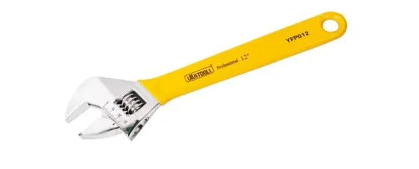 Uyustools YFP012 12'' Adjustable Wrench - Durable Dip Handle, Heavy-Duty Multi-Size Tool for Mechanics & DIY
