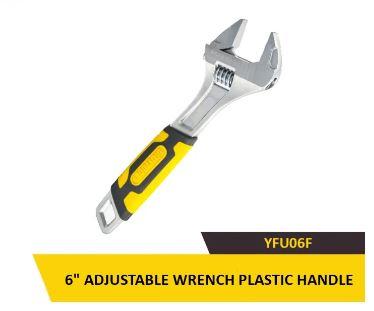 Uyustools YFU06F 6’’ Adjustable Wrench – Precision Adjustment, Strong Jaw, Plastic Comfort Handle