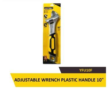 Uyustools YFU10F 10’’ Adjustable Wrench – Precision Adjustment, Strong Jaw, Plastic Comfort Handle